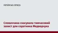 Словаччина скасувала тимчасовий захист для соратника Медведчука