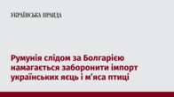 Румунія слідом за Болгарією намагається заборонити імпорт українських яєць і м’яса птиці