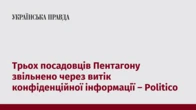 Трьох посадовців Пентагону звільнено через витік конфіденційної інформації – Politico