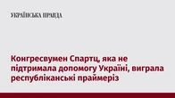 Конгресвумен Спартц, яка не підтримала допомогу Україні, виграла республіканські праймеріз