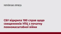 СБУ відкрила 180 справ щодо священників УПЦ з початку повномасштабної війни