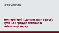 Температурні підсумки зими в Києві: було на 2 градуси тепліше за кліматичну норму