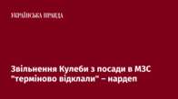 Звільнення Кулеби з посади в МЗС 