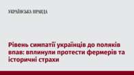 Рівень симпатії українців до поляків впав: вплинули протести фермерів та історичні страхи