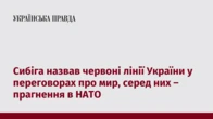 Сибіга назвав червоні лінії України у переговорах про мир, серед них – прагнення в НАТО