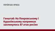 Генштаб: На Покровському і Курахівському напрямках захлинулось 87 атак росіян