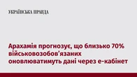 Арахамія прогнозує, що близько 70% військовозобовʼязаних оновлюватимуть дані через е-кабінет