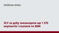 ЗСУ за добу знешкодили ще 1 370 окупантів і спалили 44 ББМ