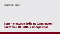 Ворог атакував Зміїв на Харківщині ракетою і 10 БпЛА: є постраждалі