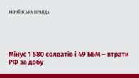 Мінус 1 580 солдатів і 49 ББМ – втрати РФ за добу