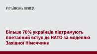 Більше 70% українців підтримують поетапний вступ до НАТО за моделлю Західної Німеччини