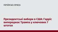 Президентські вибори в США: Гарріс випереджає Трампа у ключових 7 штатах