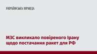 МЗС викликало повіреного Ірану щодо постачання ракет для РФ