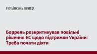 Боррель розкритикував повільні рішення ЄС щодо підтримки України: Треба почати діяти