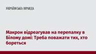 Макрон відреагував на перепалку в Білому домі: Треба поважати тих, хто бореться