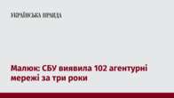 Малюк: СБУ виявила 102 агентурні мережі за три роки