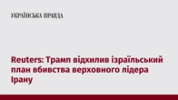 Reuters: Трамп відхилив ізраїльський план вбивства верховного лідера Ірану