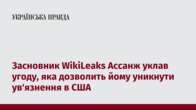 Засновник WikiLeaks Ассанж уклав угоду, яка дозволить йому уникнути ув'язнення в США