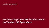 Росіяни запустили 268 безпілотників по Україні: 138 було збито