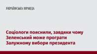 Соціологи пояснили, завдяки чому Зеленський може програти Залужному вибори президента