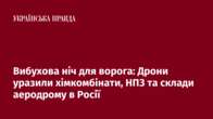 Вибухова ніч для ворога: Дрони уразили хімкомбінати, НПЗ та склади аеродрому в Росії