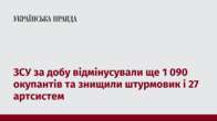 ЗСУ за добу відмінусували ще 1 090 окупантів та знищили штурмовик і 27 артсистем