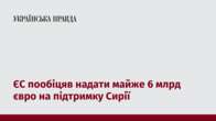 ЄС пообіцяв надати майже 6 млрд євро на підтримку Сирії