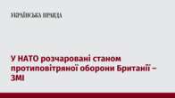 У НАТО розчаровані станом протиповітряної оборони Британії – ЗМІ