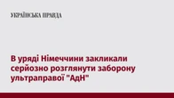 В уряді Німеччини закликали серйозно розглянути заборону ультраправої "АдН"