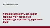 Українці вважають, що кожна фракція у ВР переважно перешкоджає розвитку держави – КМІС  