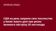 CША на день закрили своє посольство у Києві: мають дані про ризик великого обстрілу 20 листопада