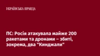 ПС: Росія атакувала майже 200 ракетами та дронами – збиті, зокрема, два "Кинджали"