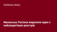 Малюська: Росіяни видалили один з найзакритіших реєстрів