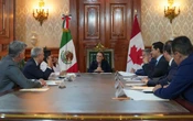Sheinbaum se reúne con delegación canadiense en Palacio Nacional