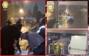 Se inunda Zócalo por intensas lluvias y conductores varados en bajo puente