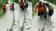 Viral Pemotor Pucat Pasi Diomelin Pengecor Jalan