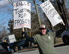 Workers protest furloughs at CT-based aerospace giant Pratt & Whitney