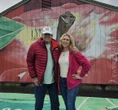 Actor Chevy Chase visits mural at CT's Lyman Orchards
