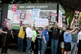 Vandalism allegations at CT rally spur dispute between advocacy group and union