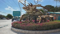 Rain Barrel Village gives visitors a taste of old Florida and a photo op with a giant lobster
