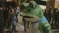"Nous protestons en plaisantant" : à Portland, une grenouille défie la police américaine