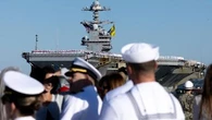 "Une opération cinématographique exceptionnelle et viralisable en ligne" : le retour très patriotique du porte-avions américain Gerald Ford