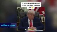 VÉRIF' - Donald Trump a-t-il réellement banni la production de Tesla aux États-Unis ?