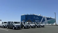輸入車の陸揚げ日本一、愛知県三河港にキアEVバン到着…『PV5』34台上陸