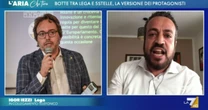 Rissa in Aula, lo scontro Iezzi-Donno continua a La7. “Hai aggredito Calderoli”. “Devono sbatterti fuori dal Parlamento, fascista e squadrista”