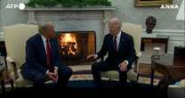 Il passaggio del testimone tra Biden e Trump davanti a un camino: “Sarà il più agevole possibile” – Video