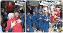 L’abbraccio degli astronauti della Nasa dopo l’aggancio della Crew Dragon alla Iss, finisce la prigionia di Wilmore e Williams