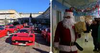 Babbo Natale in Ferrari al Policlinico Gemelli di Roma, regali ai bimbi. Uno di loro andrà a un GP di F1