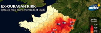 Tempête Kirk : quelles régions touchées ? Les prévisions et sa trajectoire