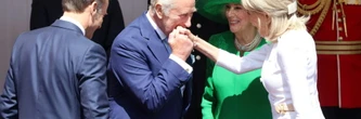 A Windsor, accueil chaleureux du roi Charles pour la visite d'Etat de Macron